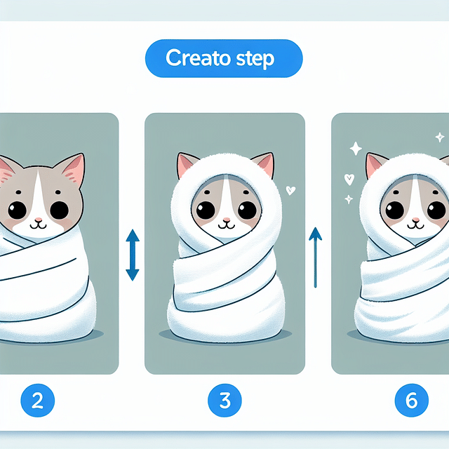 cat wrapped in a towel with head exposed