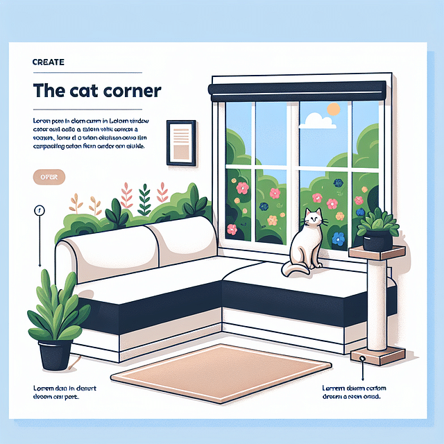a cozy cat corner with a window perch overlooking a garden