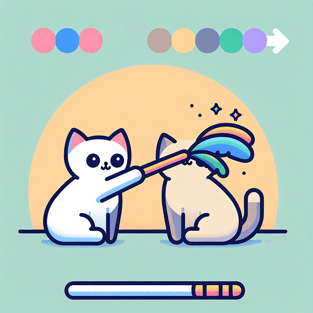 a cat playing with a feather wand toy