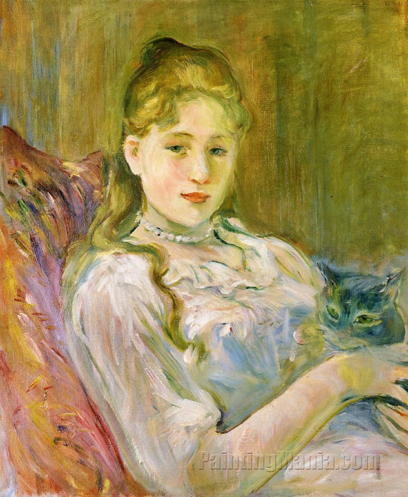 Lady with a Cat by Édouard Manet