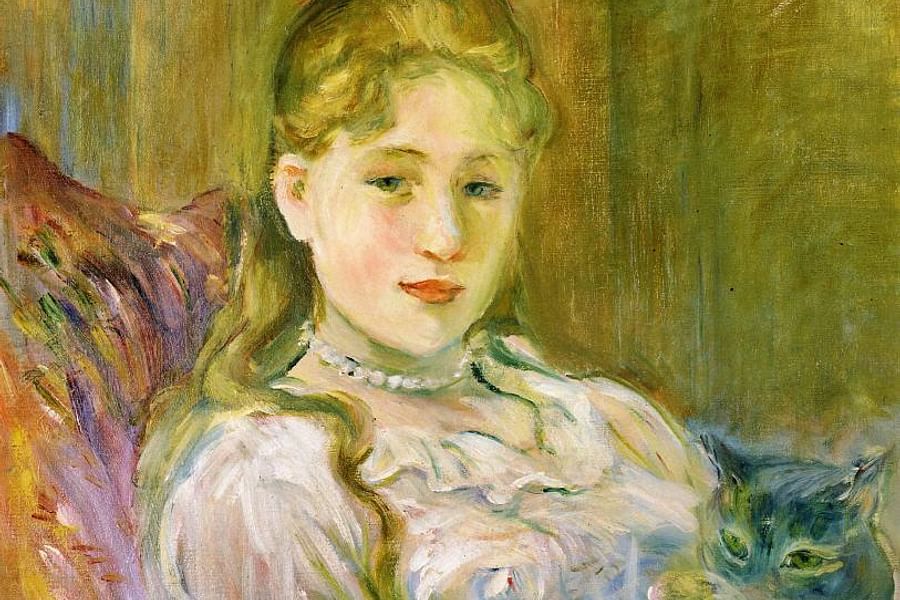 Lady with a Cat by รdouard Manet