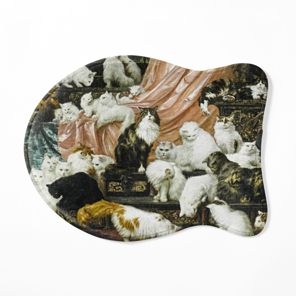 Two White Persian Cats by Carl Kahler painting