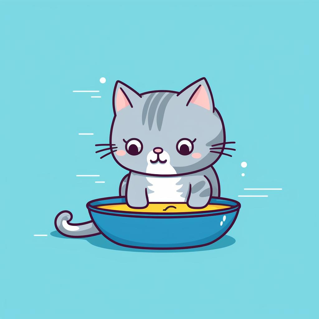 A cat drinking water from a bowl