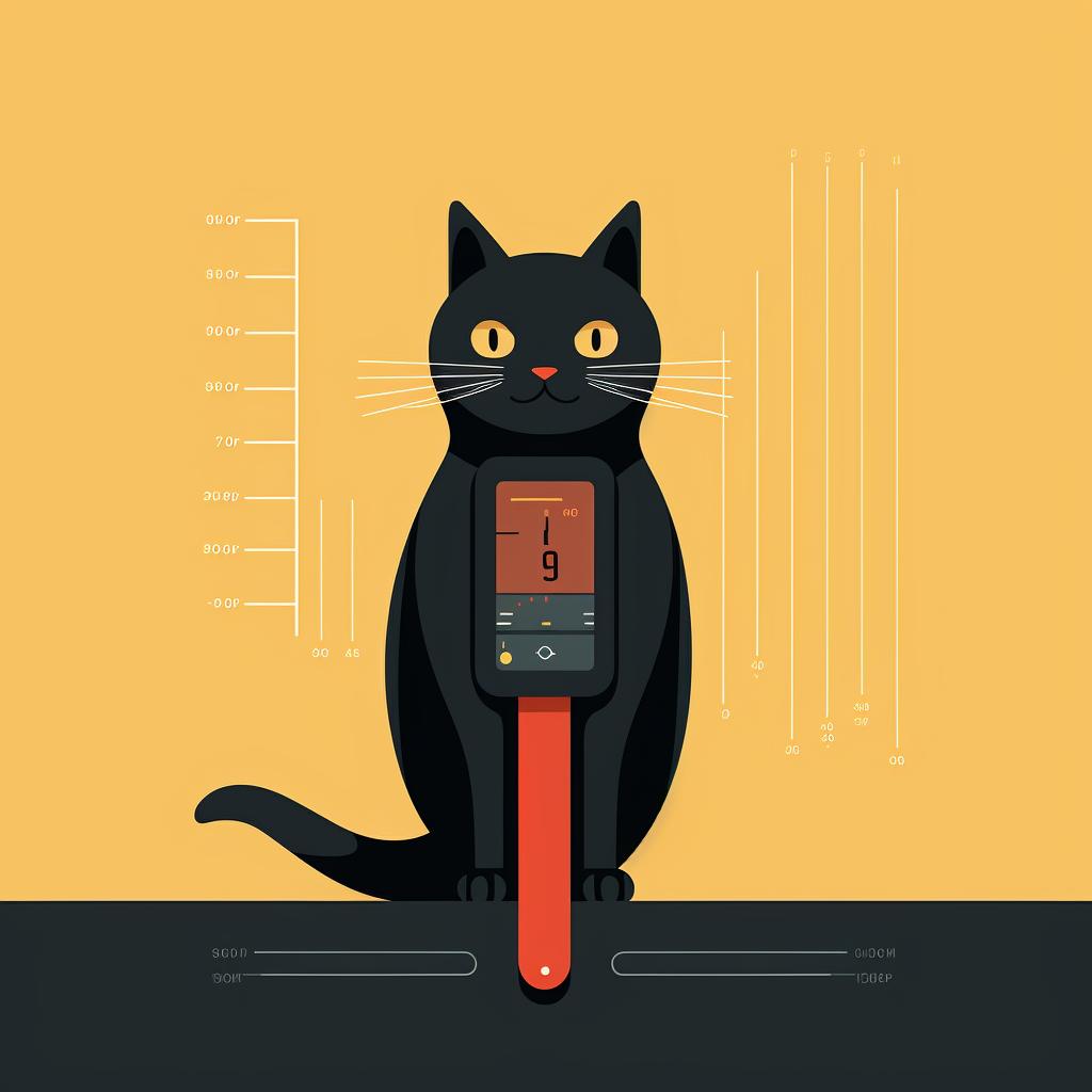 Digital thermometer being gently inserted into a cat's rectum.